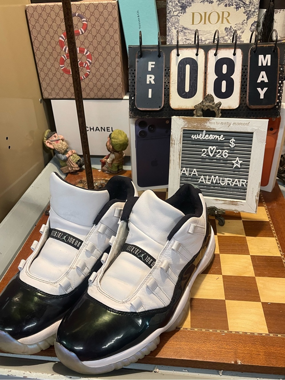 Nike Air Jordan 11 XI Retro Low Easter White Emerald Shoes 528895-145